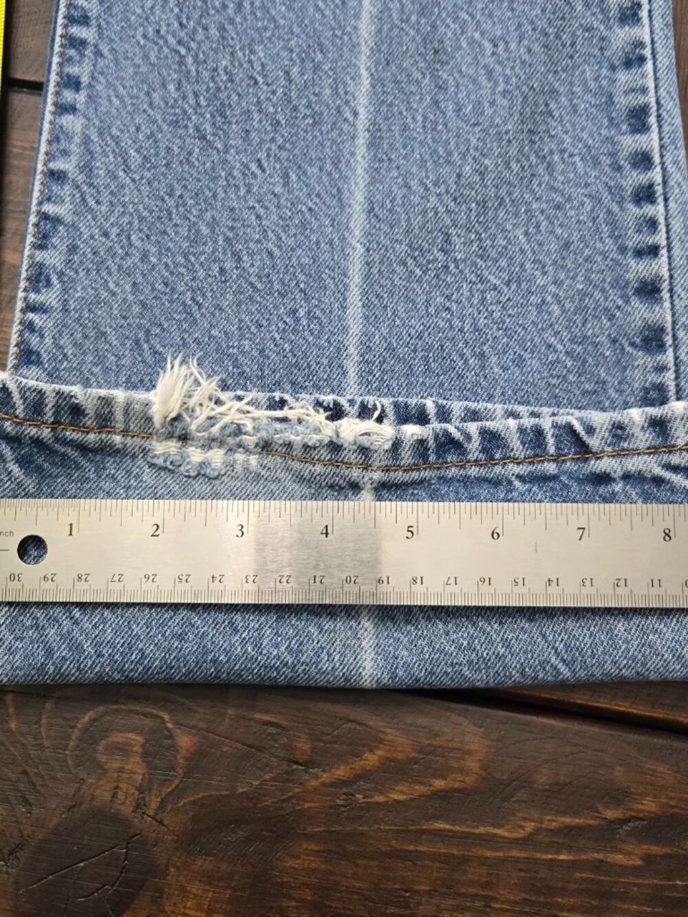 Levis 517 Bootcut Jeans Mens 34X33 Blue Denim Light Wash Patched Mexico Y2K